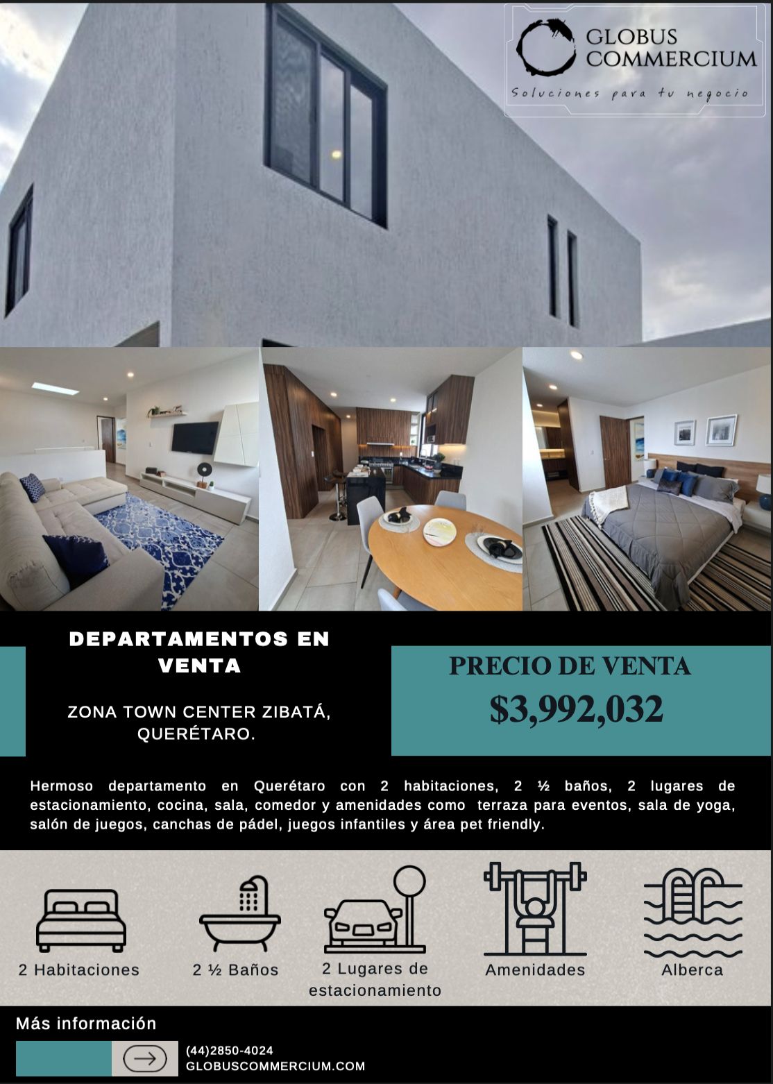 DEPARTAMENTO TOWN CENTER ZIBATA QUERETARO