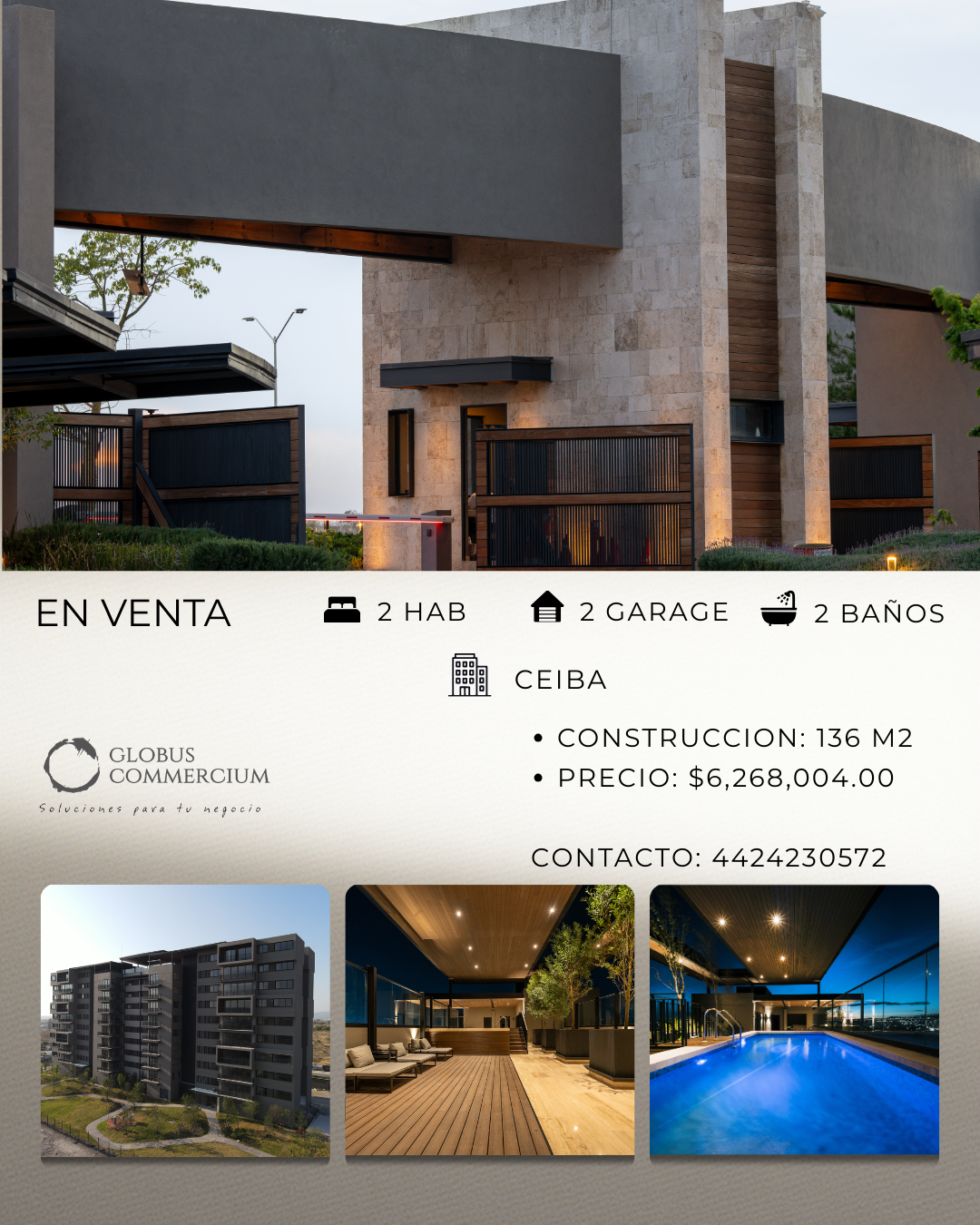 DEPARTAMENTO EN VENTA CEIBA 136 MT2