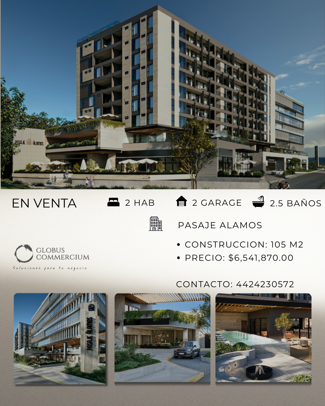 DEPARTAMENTO EN VENTA PASAJE ALAMOS 72 MT2
