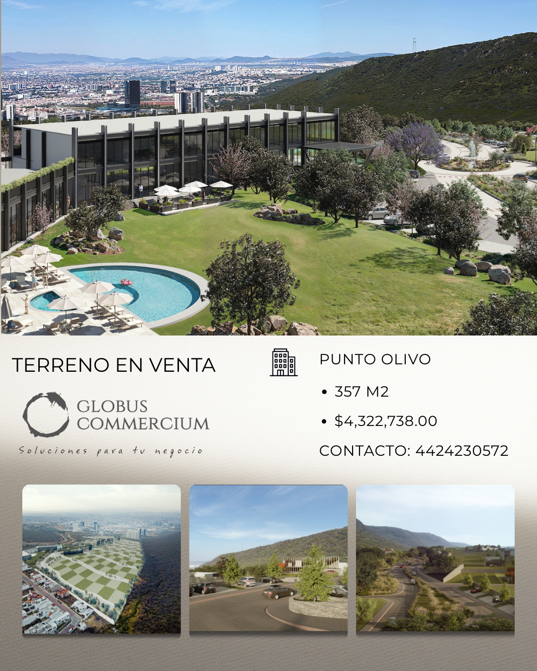 TERRENO EN VENTA PUNTO OLIVO 357 MT2