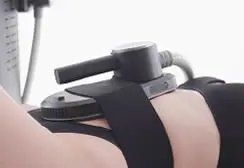 a close up of a person 's stomach with a machine on it .