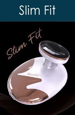 a slim fit device is shown on a black background .