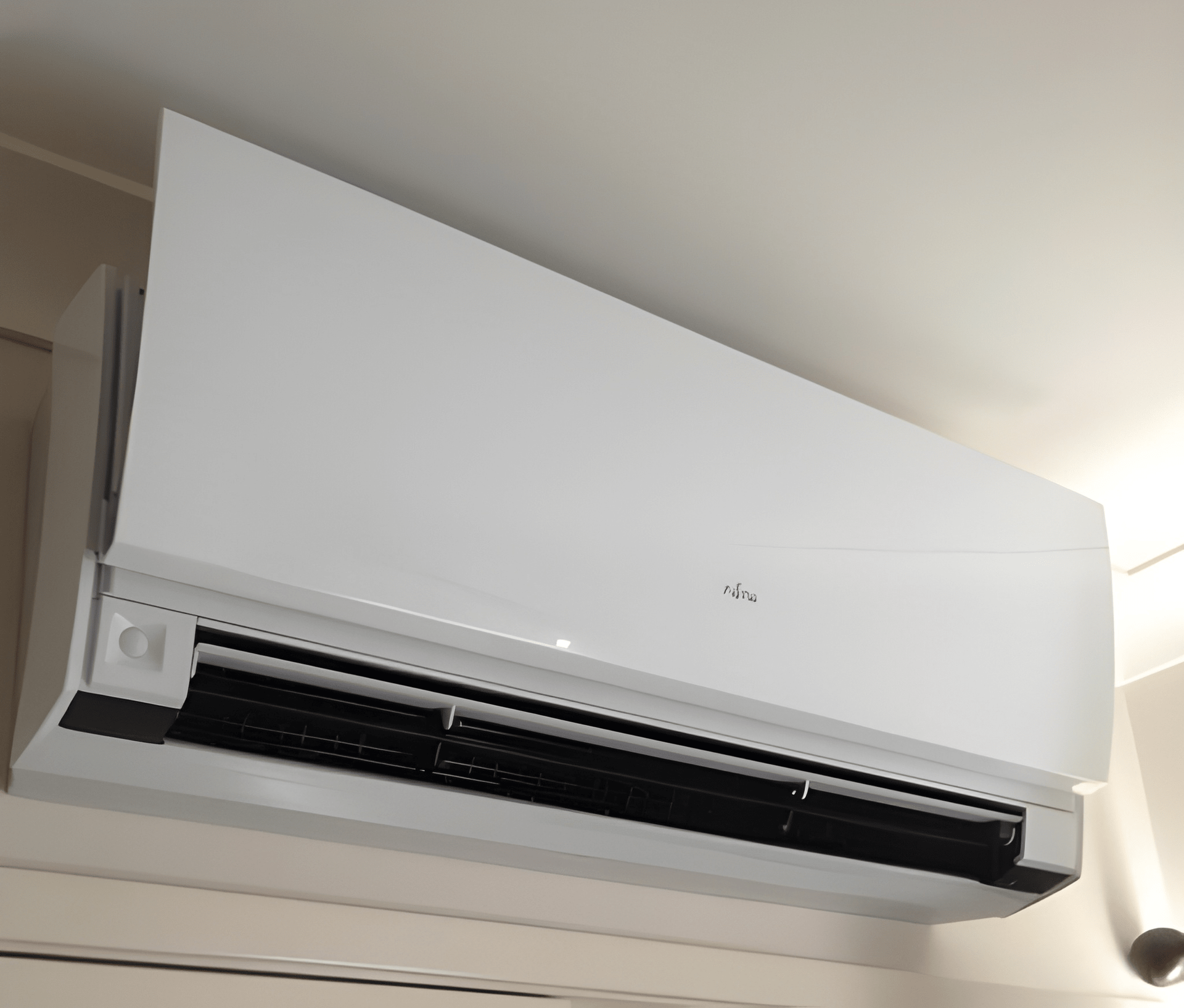 White Air Conditioning Unit Mounted on A Wall — Allchin Airconditioning & Refrigeration Electrical in Caloundra, QLD