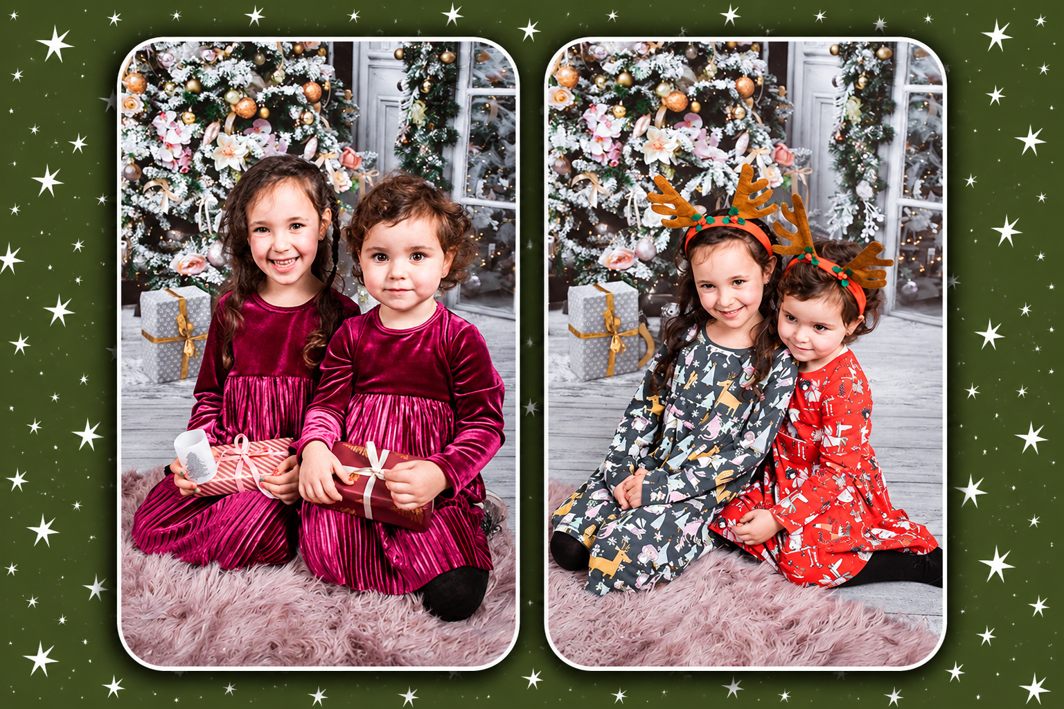 Card foto PVC personalizat cu fotografie și fundal de Crăciun