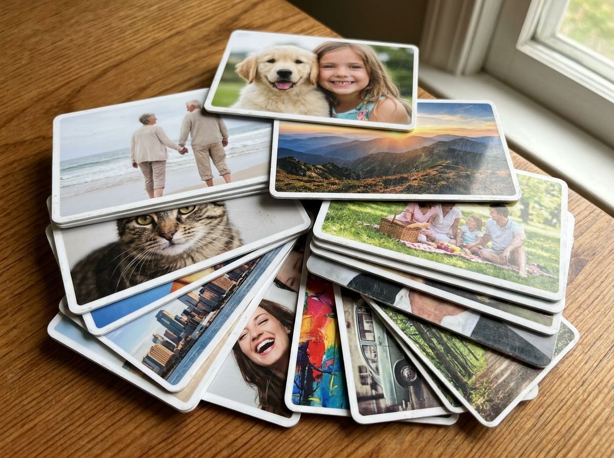 Ce este un card foto din PVC? Cardul foto din PVC este o fotografie imprimată profesional direct pe un suport rigid din plastic (identic ca mărime și grosime cu un card bancar: 54 x 86 mm, grosime 0.76 mm), rezistent la apă, zgârieturi și soare. Poate fi printat față-verso (fotografii diferite sau poză + text/dată memorabilă) și este folosit cel mai des ca suvenir în husa transparentă de telefon, mărturie de botez sau nuntă, breloc pentru chei sau mini-portret de portofel.