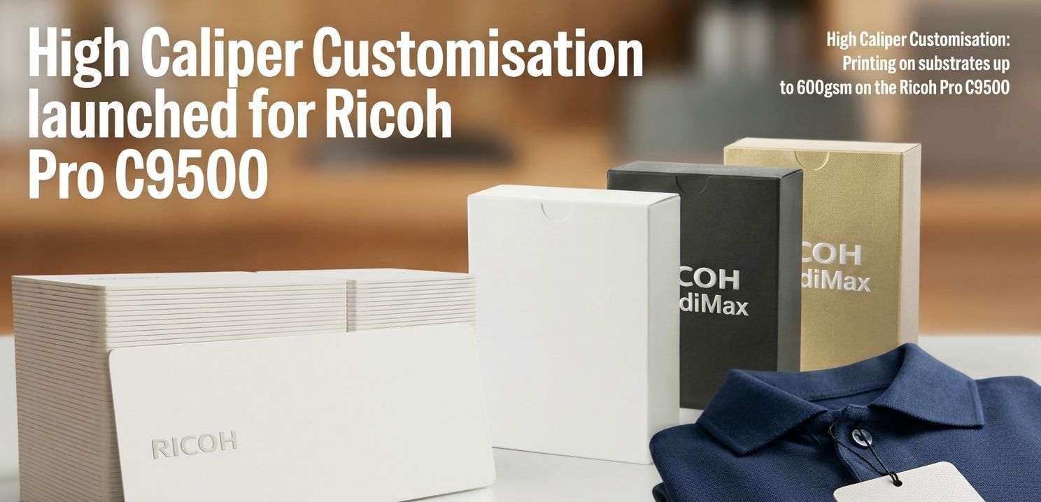 Ricoh Australia a lansat „High Caliper Customisation”, o opțiune de personalizare care permite echipamentului digital color cu alimentare din coală Ricoh Pro C9500 să imprime pe o gamă mai largă de suporturi aprobate de Ricoh  cu grosimi de până la 800 de microni și gramaje de până la 600 g/m².
