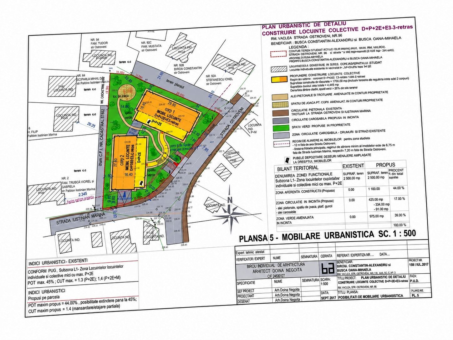 Afiș plan urbanistic de detaliu printat la Stancu Print București pe hârtie foto mată 125g, lizibil și fără reflexii.