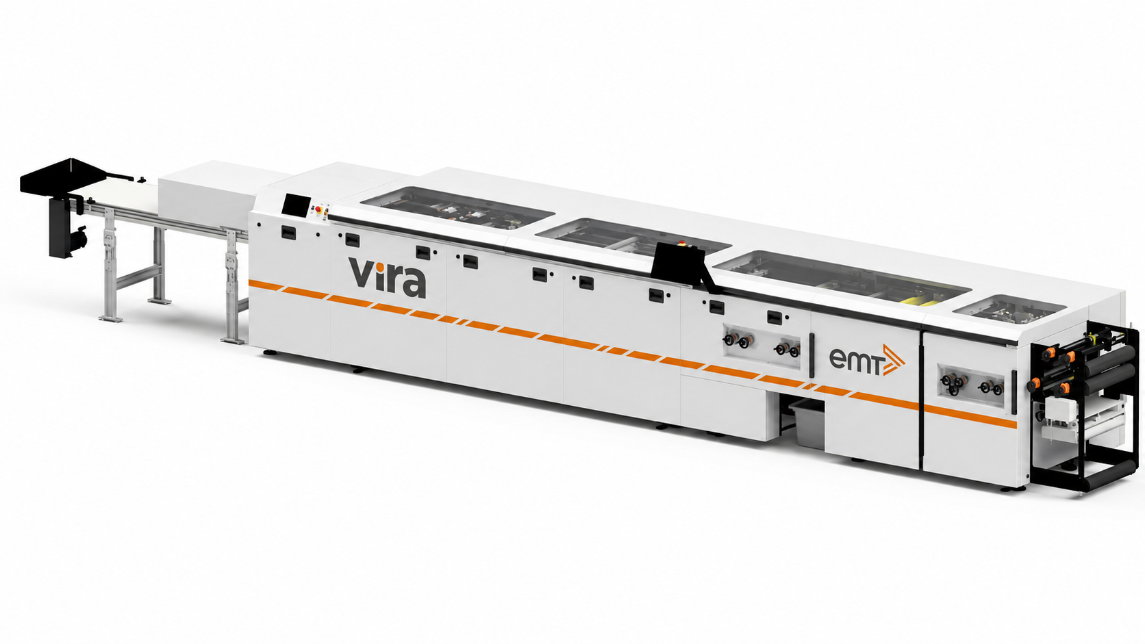 EMT International lansează oficial sistemul Vira de tăiere și stivuire la PRINTING United Expo 2026, stand N5229. Vezi cum reduce timpii de configurare.