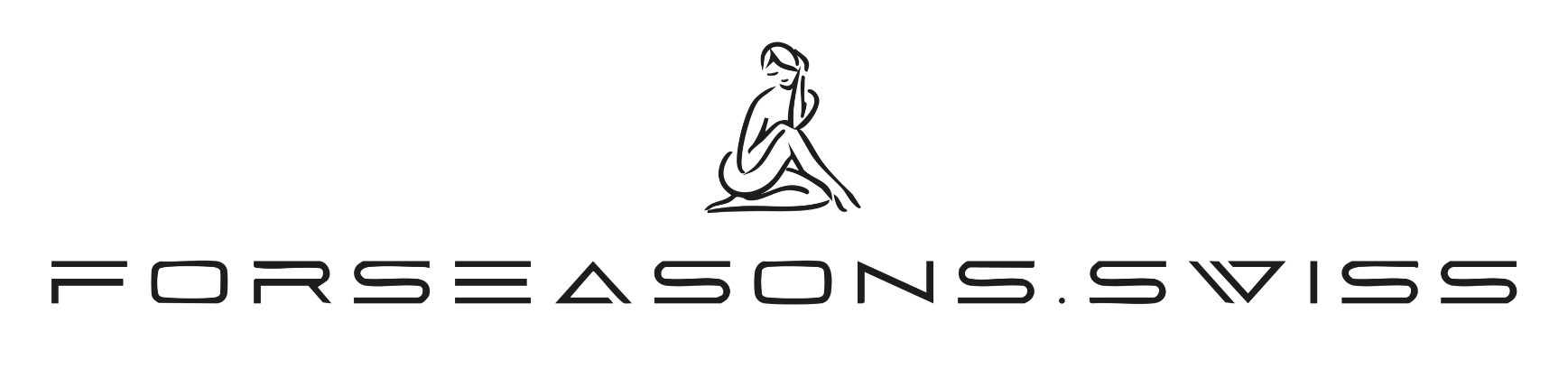 Ein Logo für Forseasons Swiss mit einer Statue einer Person