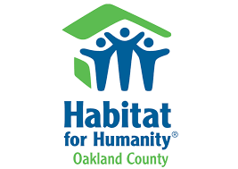 A logo for habitat for humanity oakland county