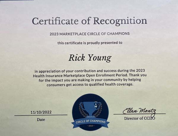 certificate of recognition
