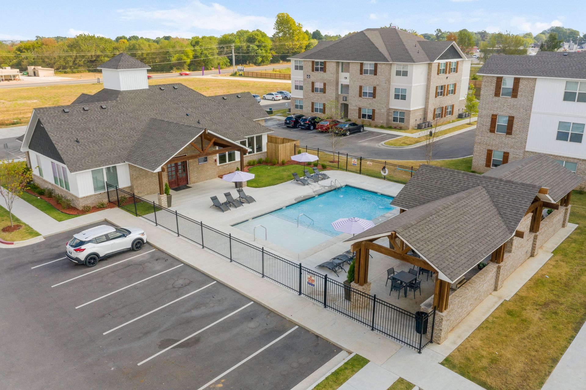 birds eye view of pool