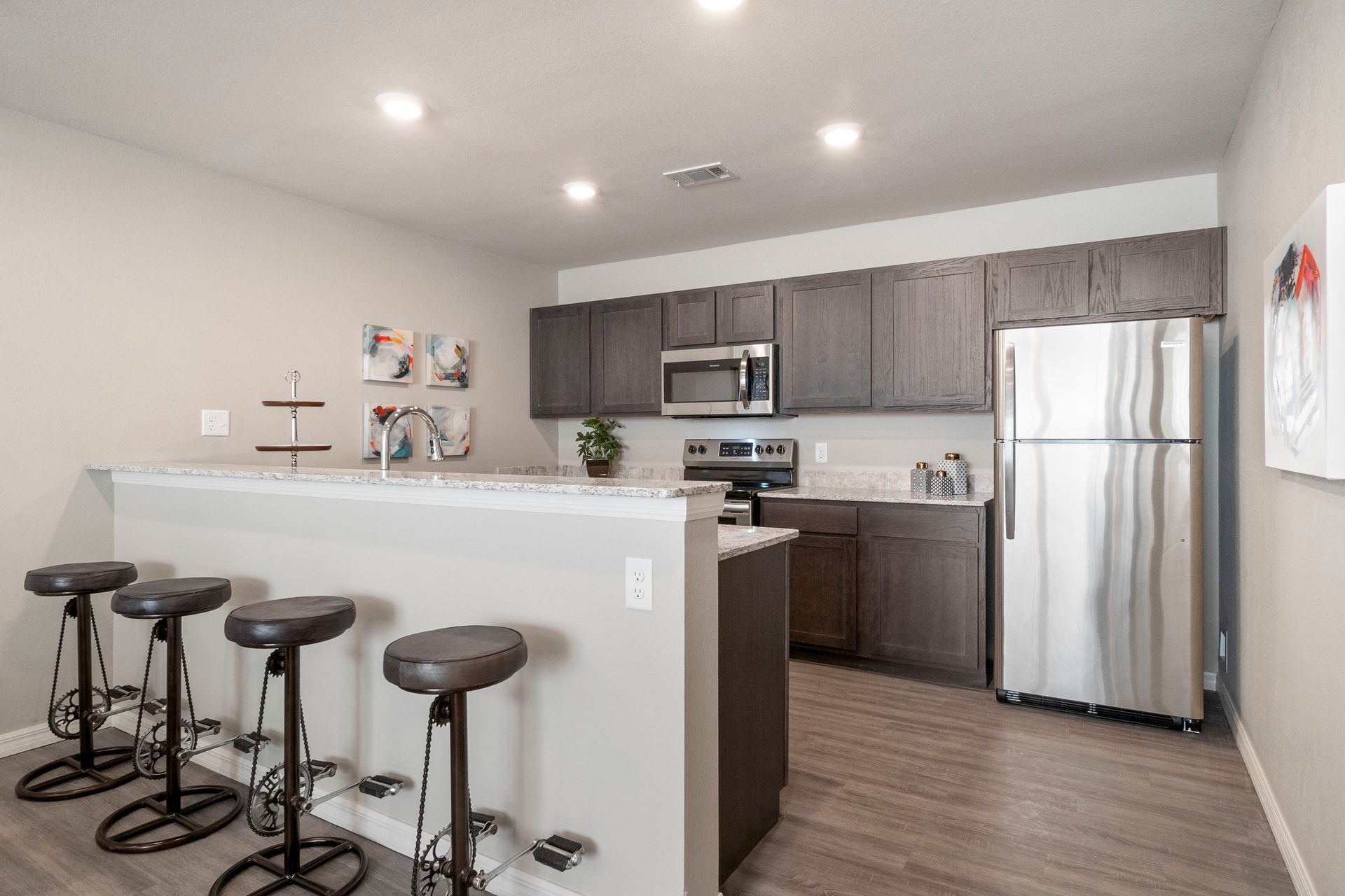 kitchen and island