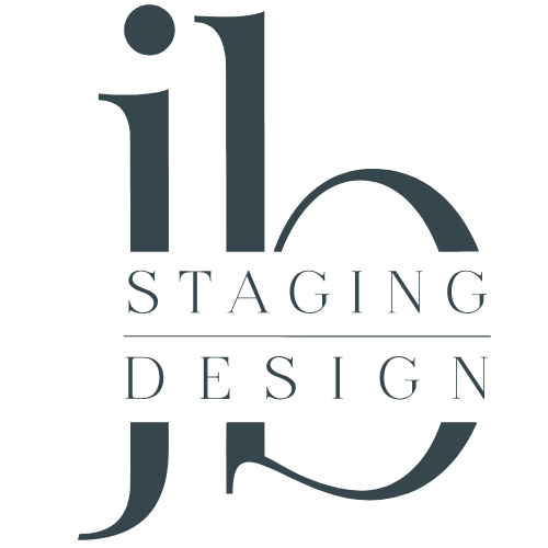 Stylized black logo reading “JD Staging Design” on a white background