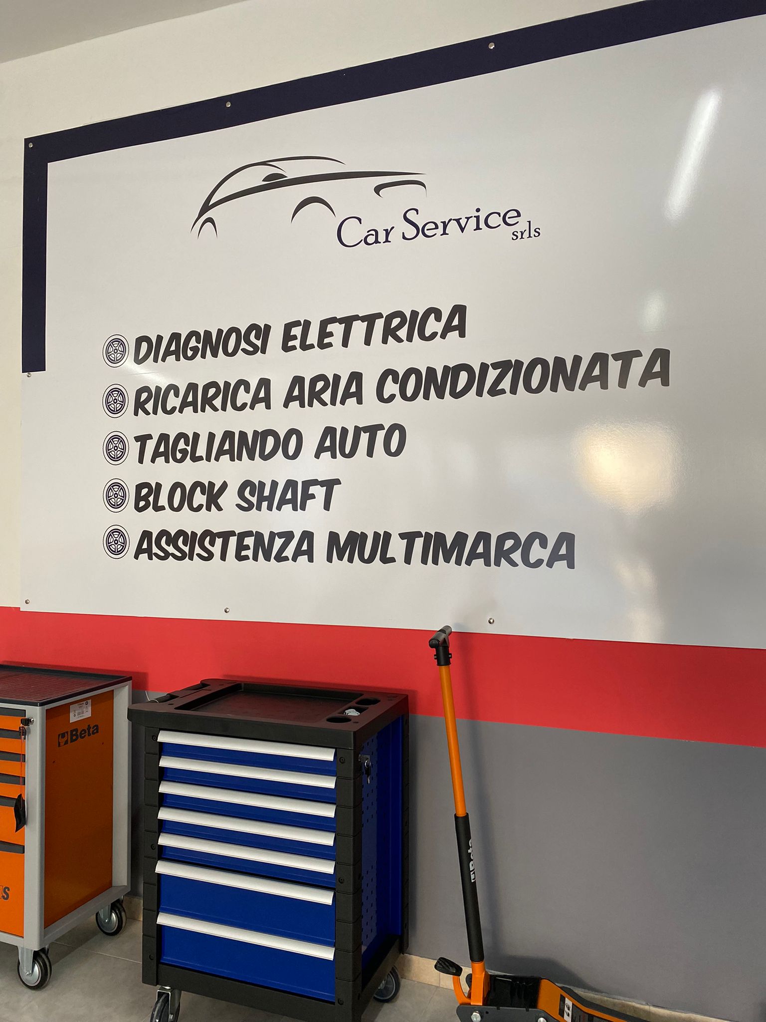 murales con servizi dell'officina meccatronica