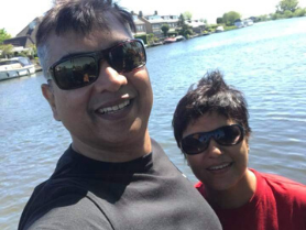 Mainsh and Rachana selfie - two attendees enjoying waterfront moments during couples coaching