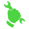 hand holding wrench icon
