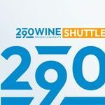 Blue and orange logo reading “290 Wine Shuttle” with large “290” text below