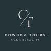 Cowboy Tours logo with stylized CT monogram and Fredericksburg, TX text on a dark background