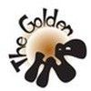 Logo reading “The Golden” with stylized black handprint-like graphic and gold text on white background