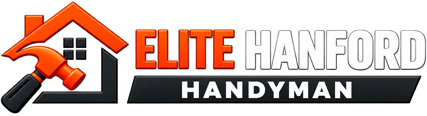 Elite Hanford Handyman white font logo ca
