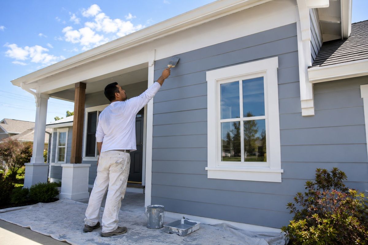 Completed exterior house painting project in Hanford, CA