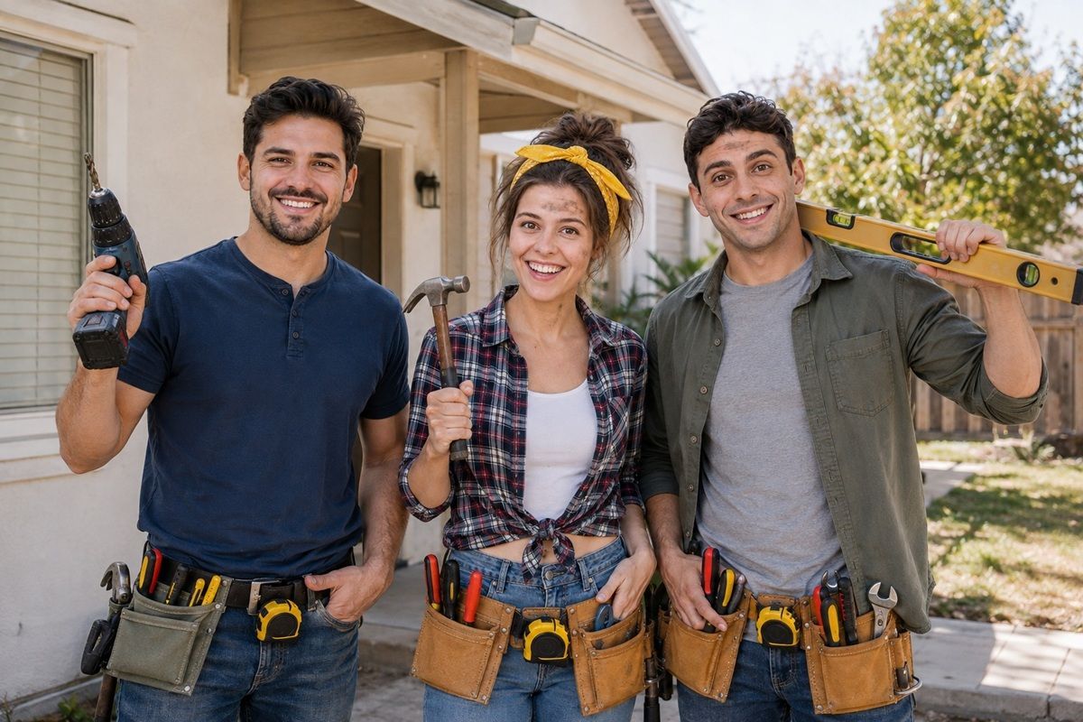 Handyman using professional tools during a Hanford home repair
