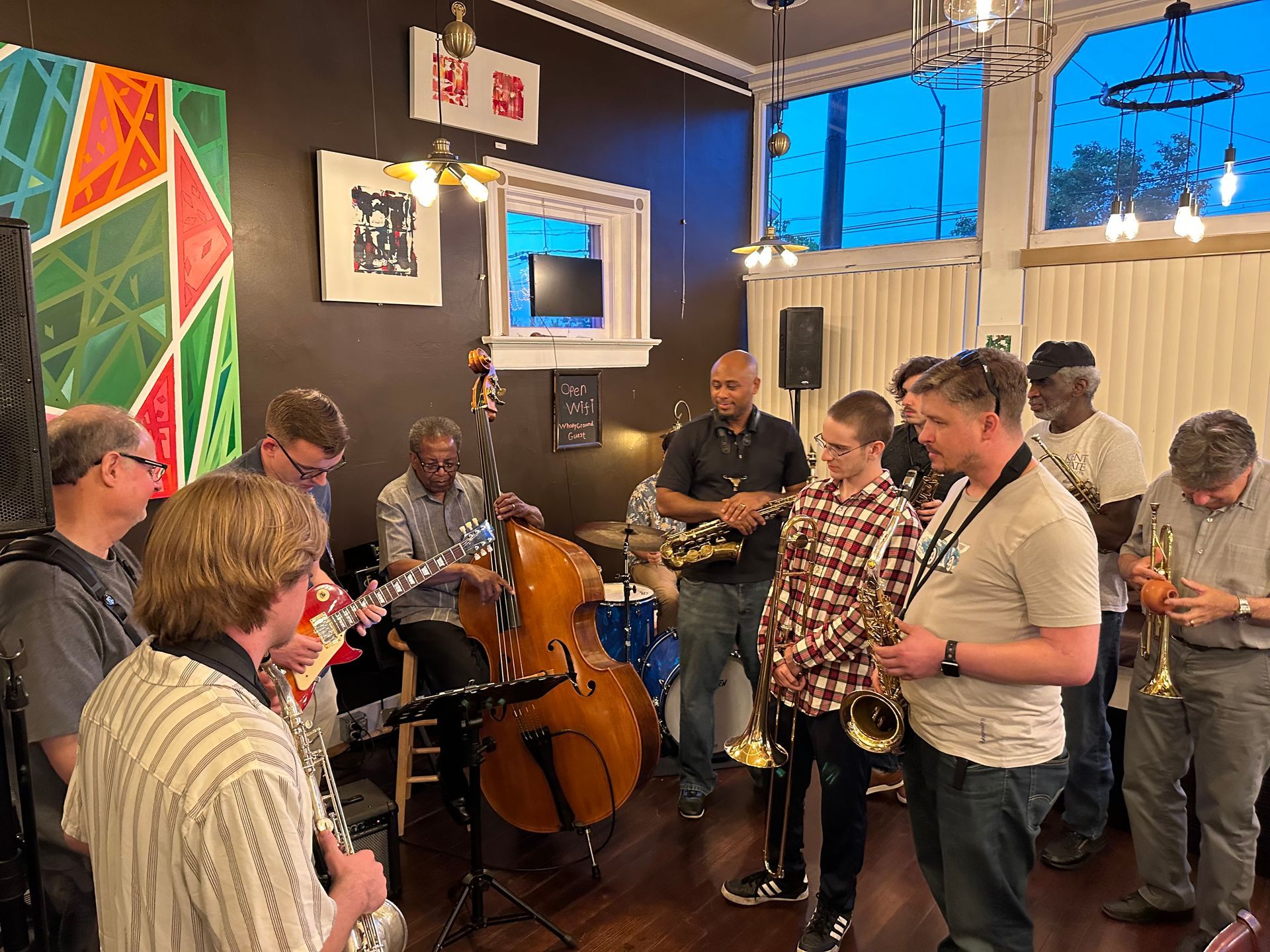 Christopher Andrews featured saxophonist at the 1st Thursday Jazz Jam with Keigo Hirakawa, Eddie Brookshire, Noah Ramirez, Kelli Campbell