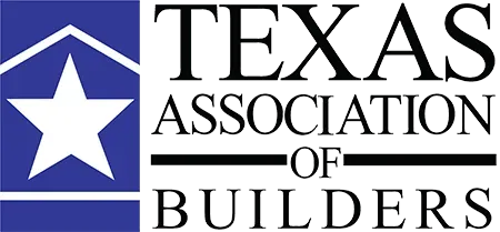 Texas Association of Builders logo with white star in a blue house icon