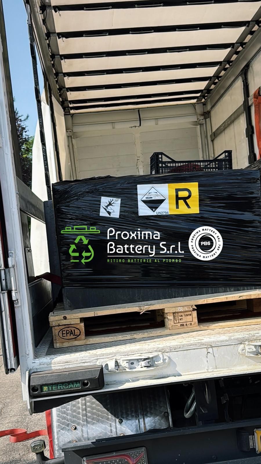 Un pallet con l'etichetta 