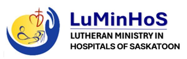 LuMinHoS logo with blue and gold circular icon and text “LUTHERAN MINISTRY IN HOSPITALS OF SASKATOON”