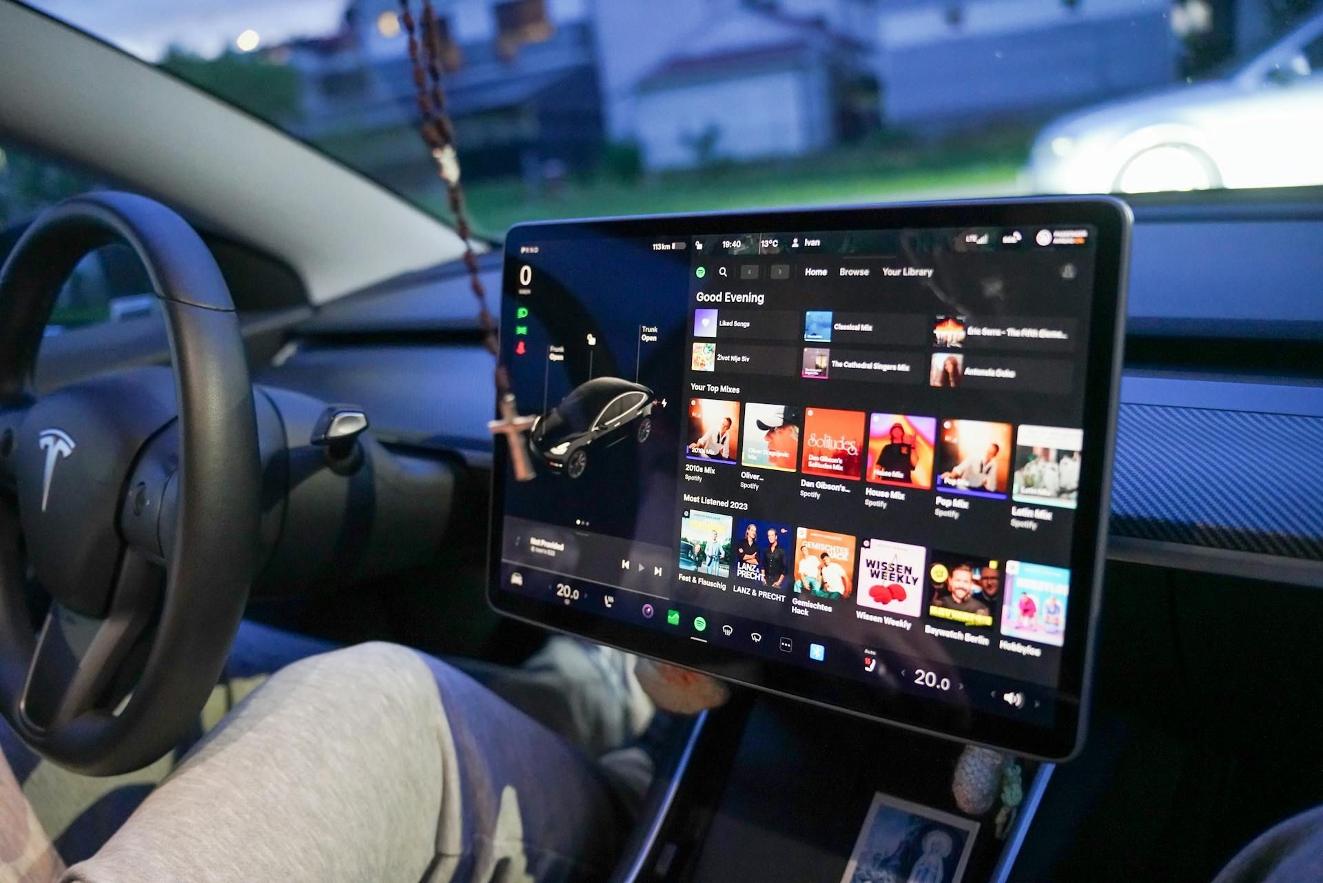 GPS navigation system inside a modern car dashboard