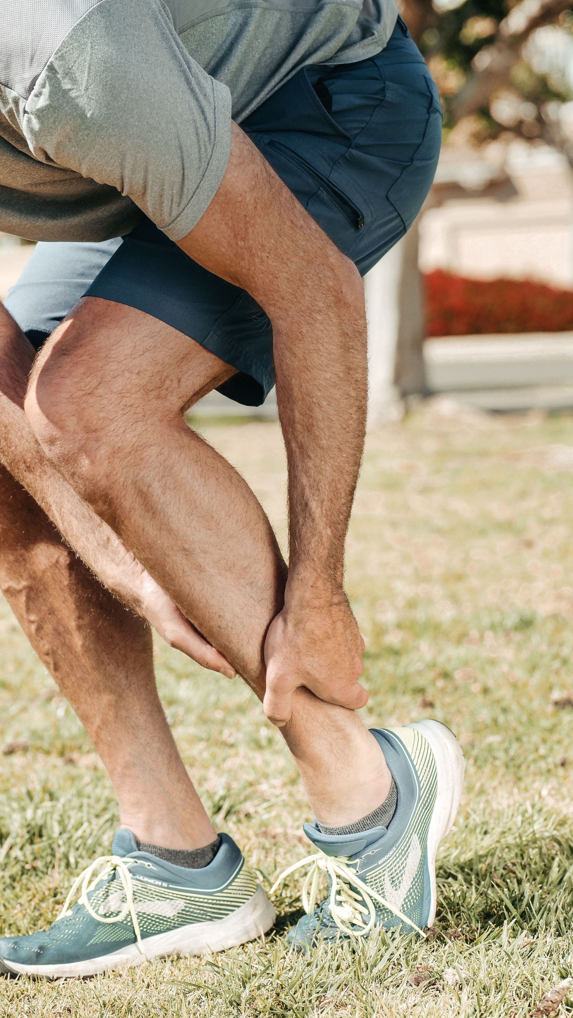 Radial shockwave therapy applied over the peroneal tendons behind the outer ankle bone for peroneal