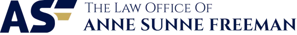 Law Office of Anne Sunne Freeman logo in blue and gold text with stylized “AS” initials