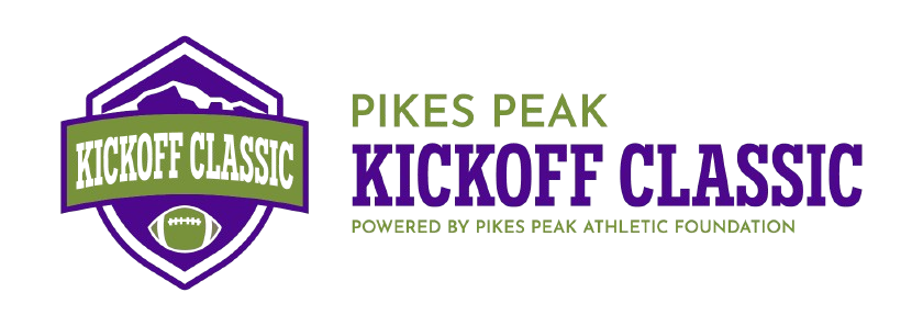 Pikes Peak Athletic Foundation logo in purple and green. The text reads 