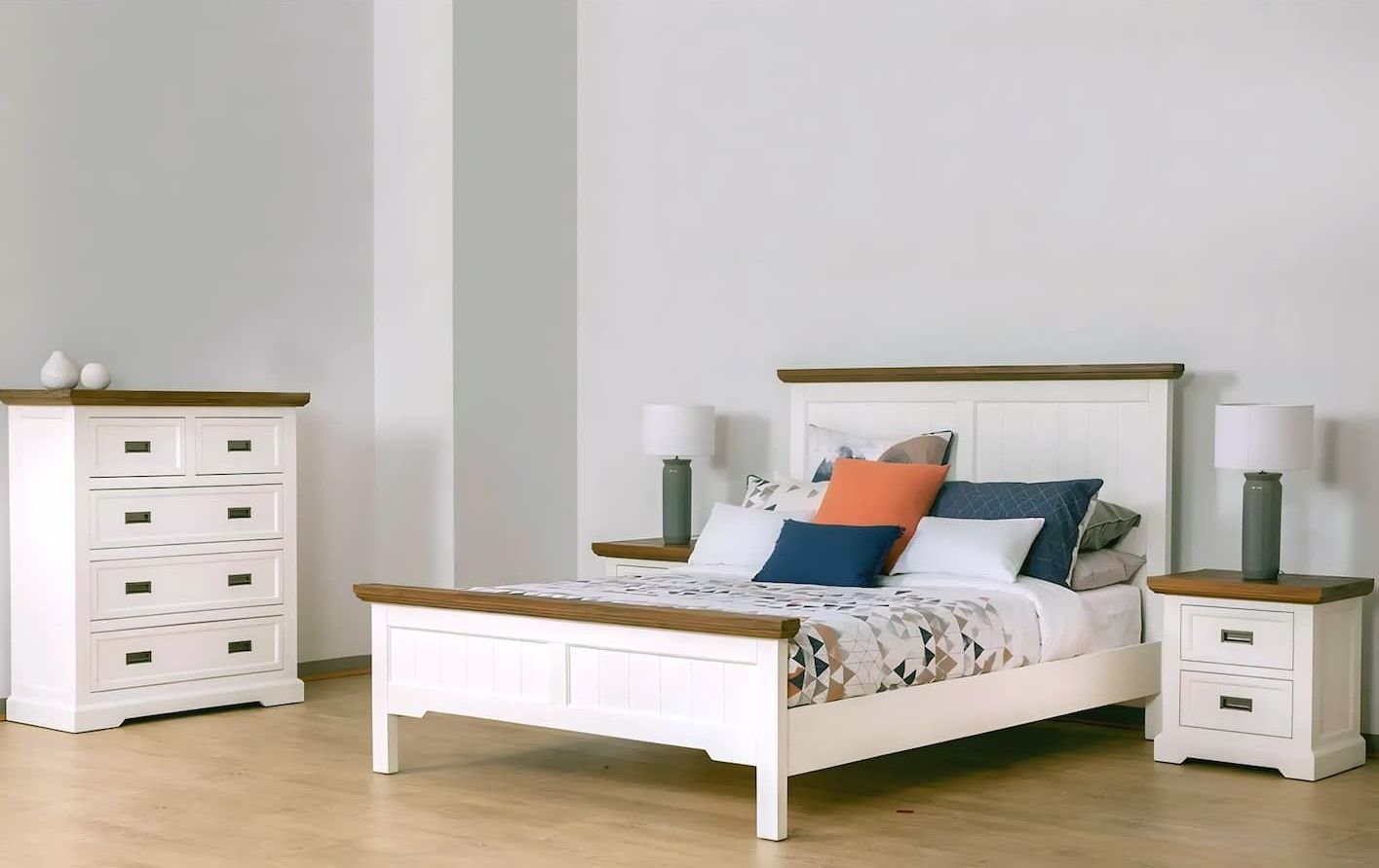 A Bedroom Set With a Bed Dresser and Nightstand — Bryants Beds and Mattresses In Lismore, NSW