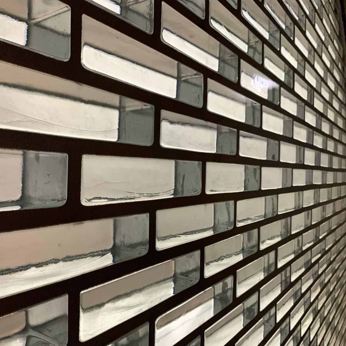 Small glass brick wall installation