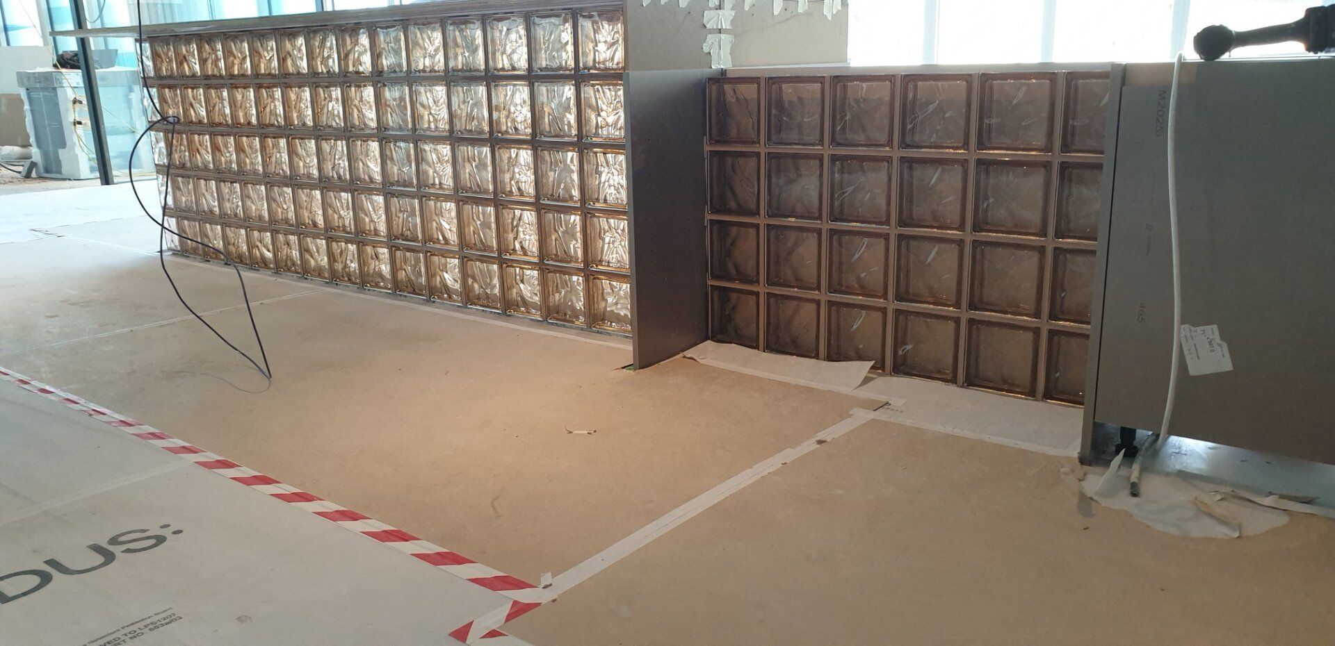 Glass wall feature at Kingdom Street, Paddington