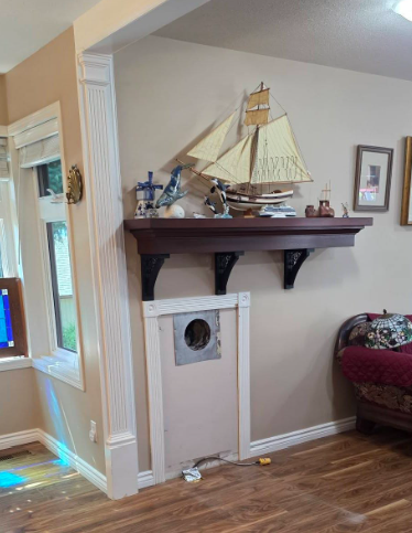 Fireplace opening before installation