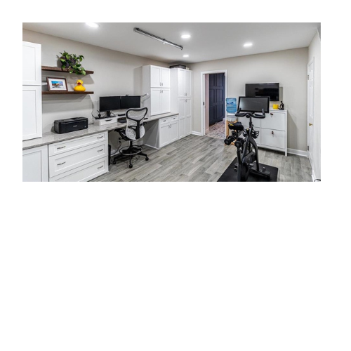 There is a bicycle in the middle of the room.