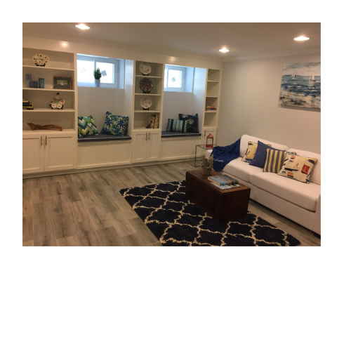 A living room with a couch and a coffee table