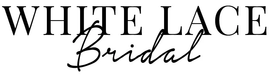 White Lace Bridal logo in black text on a white background