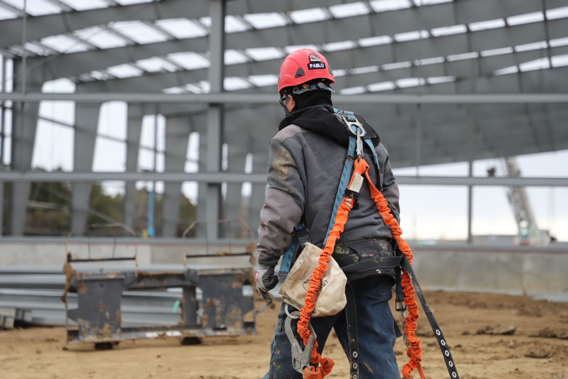 CL Construction millwright crew working on installation and structural assembly at the new Millard Activity Center construction site in Elkhorn, Nebraska, partnering with Sampson Construction to build the state-of-the-art 85,000 sq ft community facility near 204th & Q Street