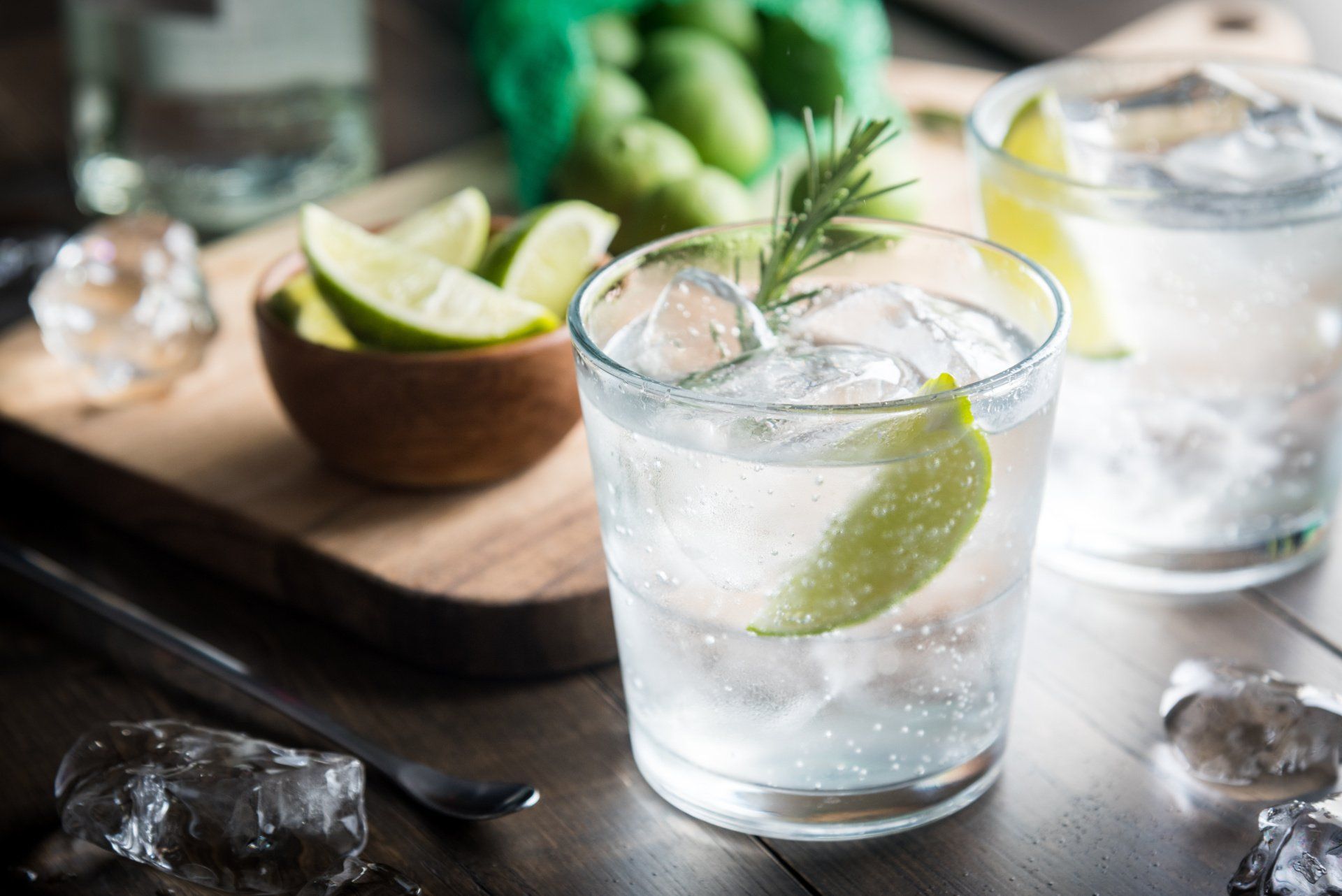 gin and tonic on table