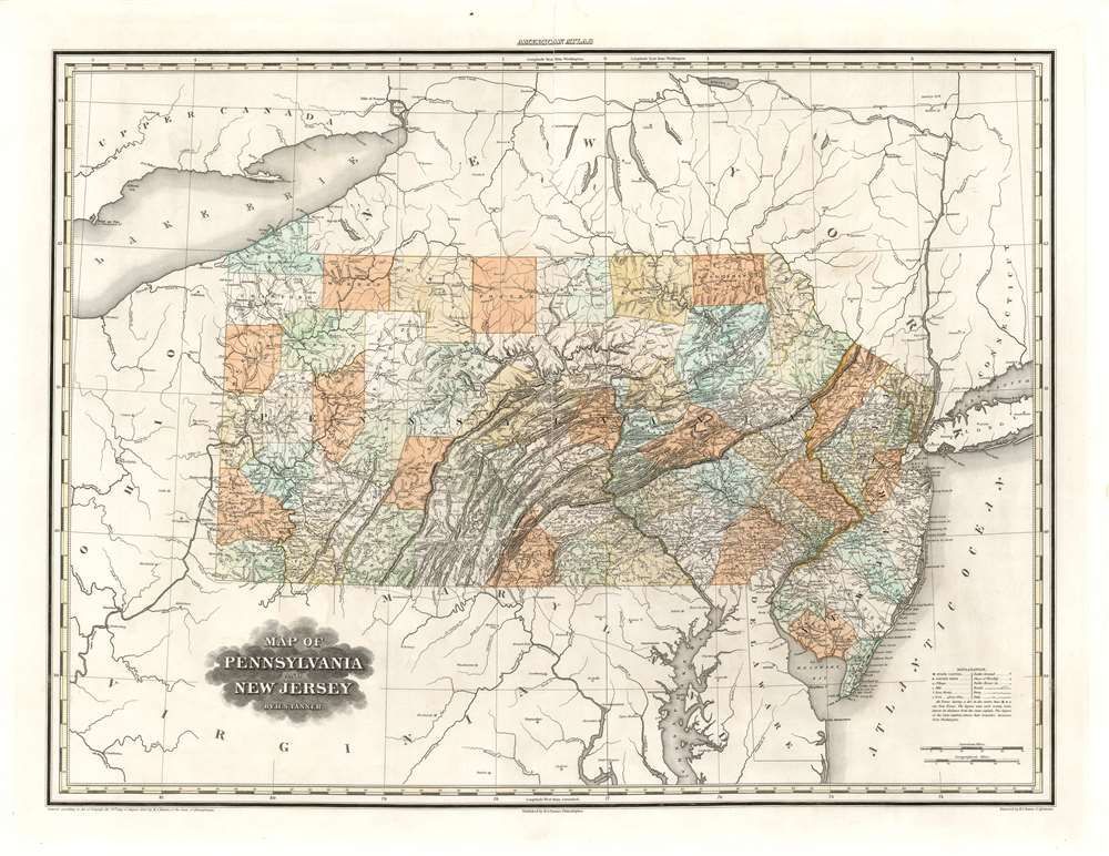 An old map of pennsylvania is shown on a white background.