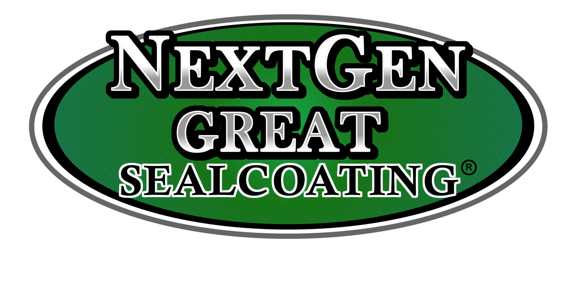 A green and black logo for nextgen great sealcoating