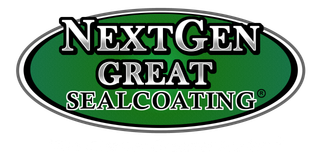 A green and black logo for nextgen great sealcoating