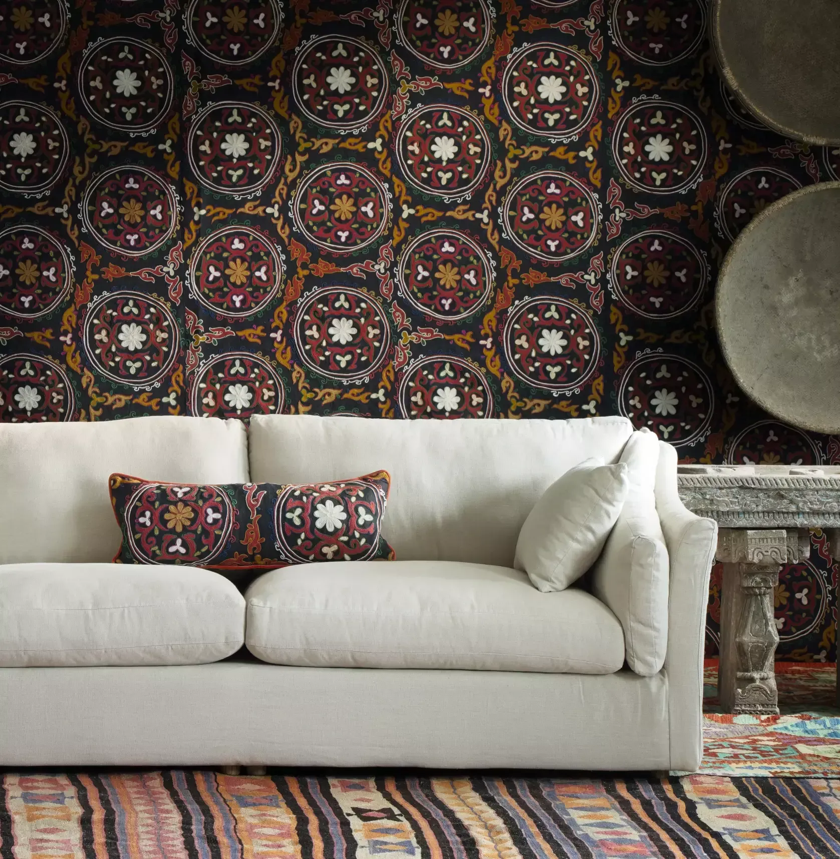 A Brown Leather Couch Is Being Repaired In A Living Room — Gaeta's Upholstery Blinds & Awnings in Casino, NSW