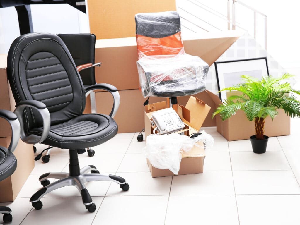 Office Chairs and a Potted Plant — Cairns Mini Movers In Mount Sheridan, QLD