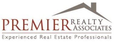 Premier Realty Associates logo with house roof icon and &ldquo;Experienced Real Estate Professionals&rdquo; text